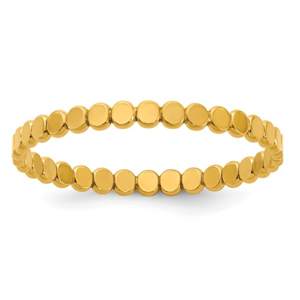 14K Gold Filled Flat Beaded 1.90mm Stacking Ring 1/20 Blocher Jewelers Ellwood City, PA