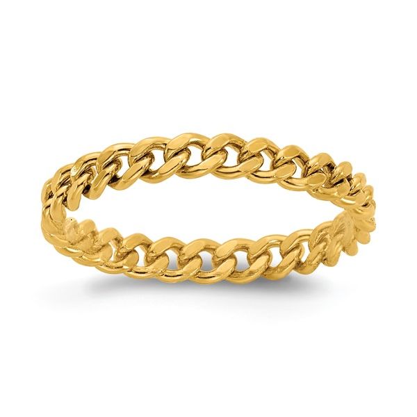 14K Gold Filled 2.90mm Curb Link Chain Ring-Size 6.5 - 7.5 Blocher Jewelers Ellwood City, PA