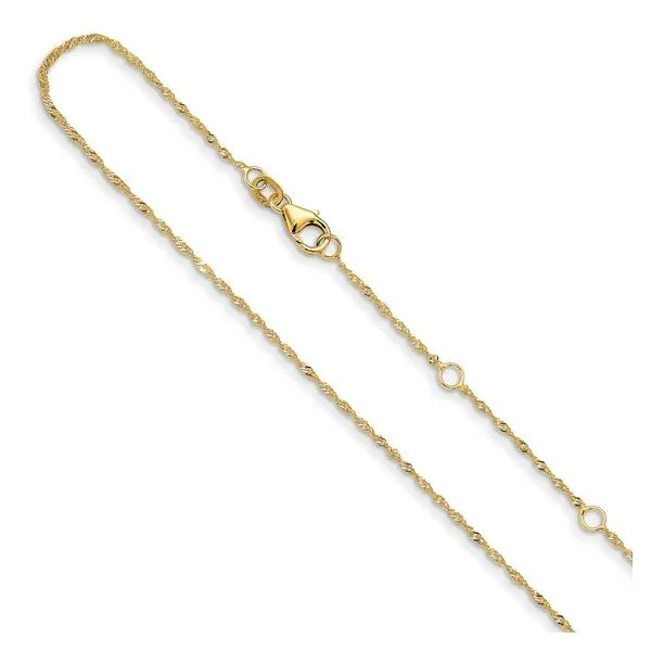 Leslie's 10K Yellow Gold Singapore Chain Blocher Jewelers Ellwood City, PA