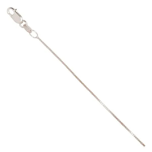 14K WG 0.8mm Box Chain Blocher Jewelers Ellwood City, PA