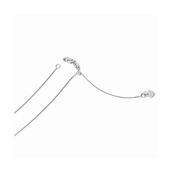 14K White Gold Adjustable Baby Box Chain Blocher Jewelers Ellwood City, PA