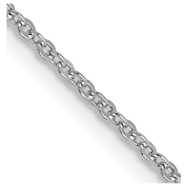 Leslie's 14K White Gold 1.1mm Flat Cable Chain 18