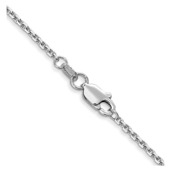 14K White Gold 1.45mm Diamond-cut Cable Chain 18