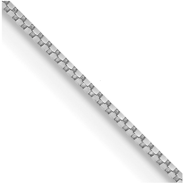 10K White Gold 0.7mm Box Chain 16