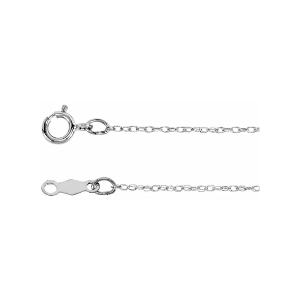 10K White Gold .75 mm Rope 18