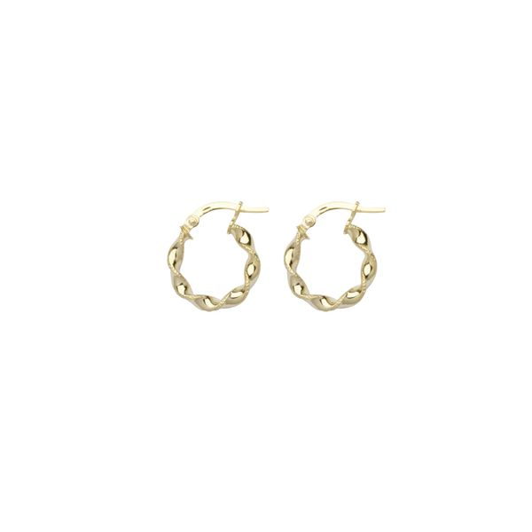 10K Yellow Gold Baby Twisted Hoop Earrings Blocher Jewelers Ellwood City, PA