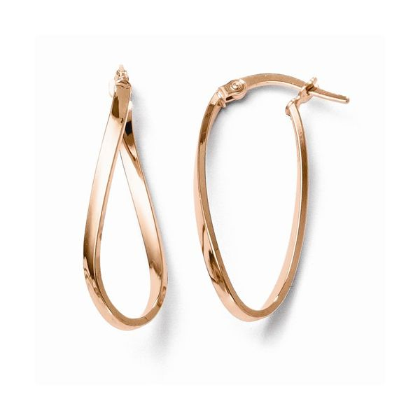 10K Rose Gold Polished Hoop Earrings Blocher Jewelers Ellwood City, PA