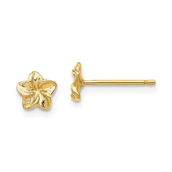 14k Plumeria Flower Post Earrings Blocher Jewelers Ellwood City, PA