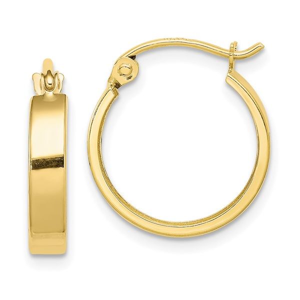 10K Yellow Gold Square Tube Hoop Earrings Blocher Jewelers Ellwood City, PA