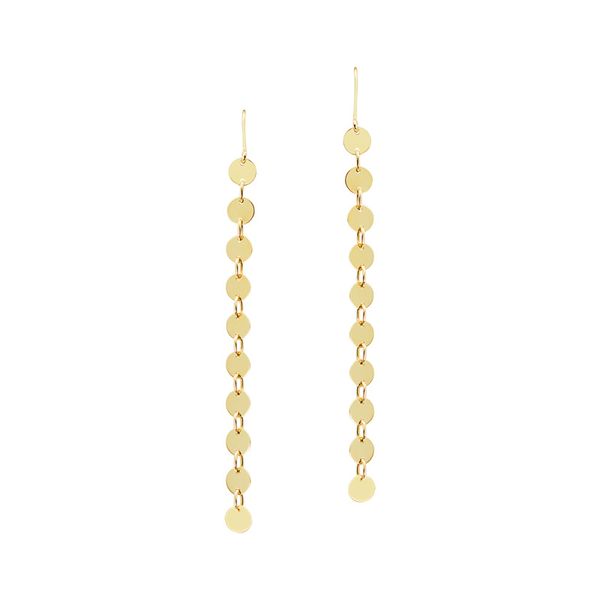 14K Yellow Gold Drop Disk Earrings Blocher Jewelers Ellwood City, PA