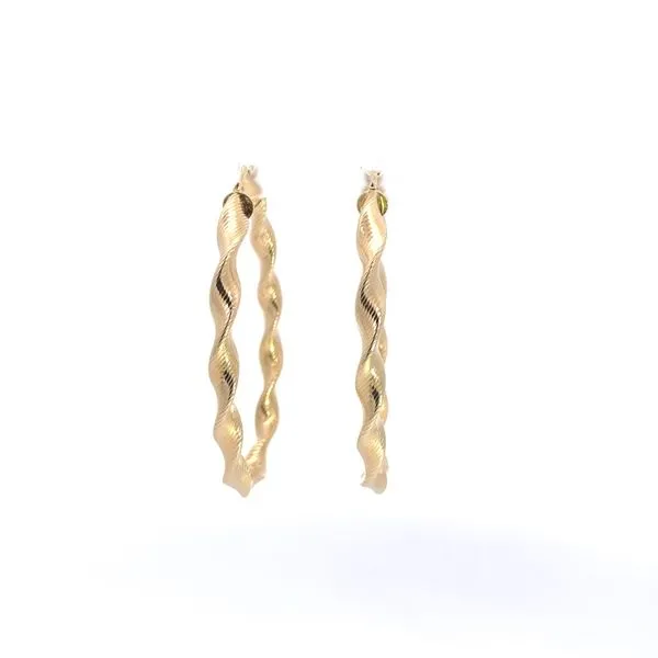 14K Yellow Gold Twisted Ribbon Hoops Blocher Jewelers Ellwood City, PA