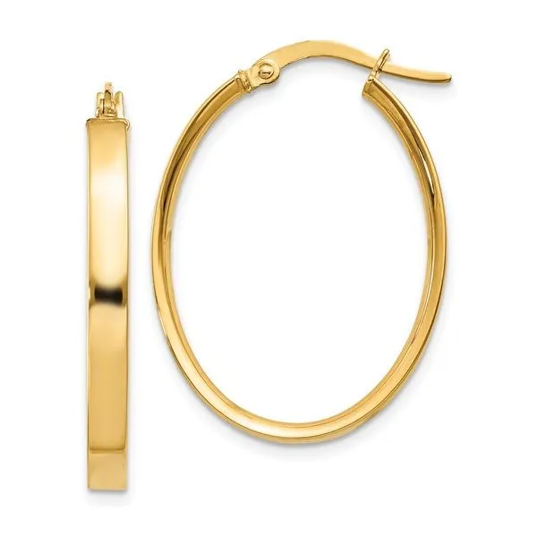 10K Yellow Gold Oval Hoop Earrings Blocher Jewelers Ellwood City, PA
