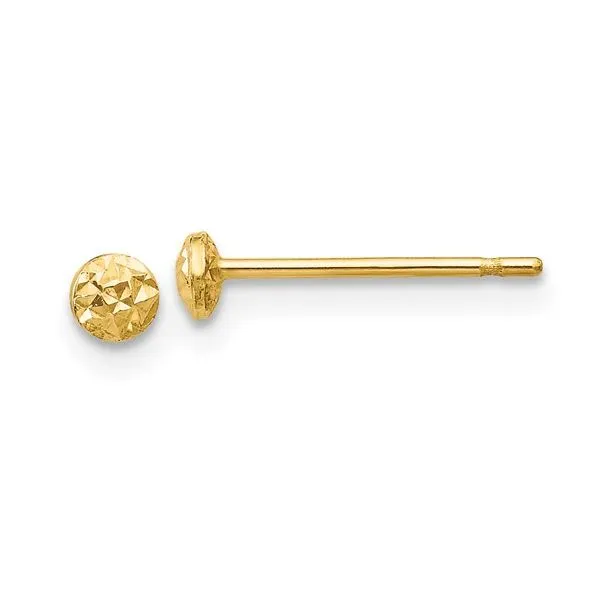 14K 3mm Puff Circle Post Earrings Blocher Jewelers Ellwood City, PA