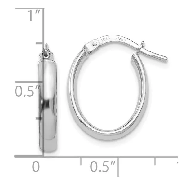 Leslie's 10K Polished White Gold Hoop Earrings Image 2 Blocher Jewelers Ellwood City, PA