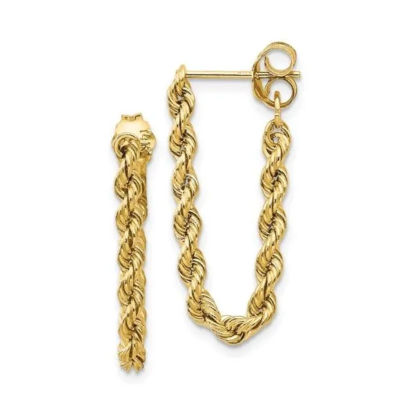 10K Yellow Gold Hollow Rope Earrings Blocher Jewelers Ellwood City, PA