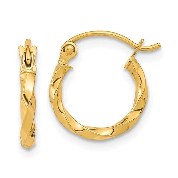 10k Twist Polished Hoop Earring Blocher Jewelers Ellwood City, PA