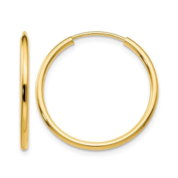 Leslie's 10k 1.5mm Polished Round Endless Hoop Earrings Blocher Jewelers Ellwood City, PA
