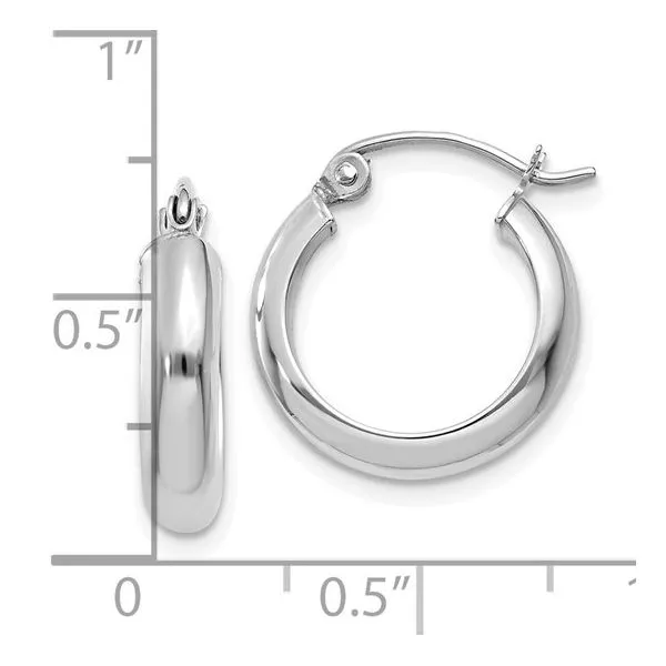 10k White Gold Hoop Earrings Image 2 Blocher Jewelers Ellwood City, PA
