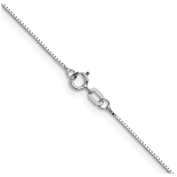 10K White Gold 0.7mm Box Chain 16