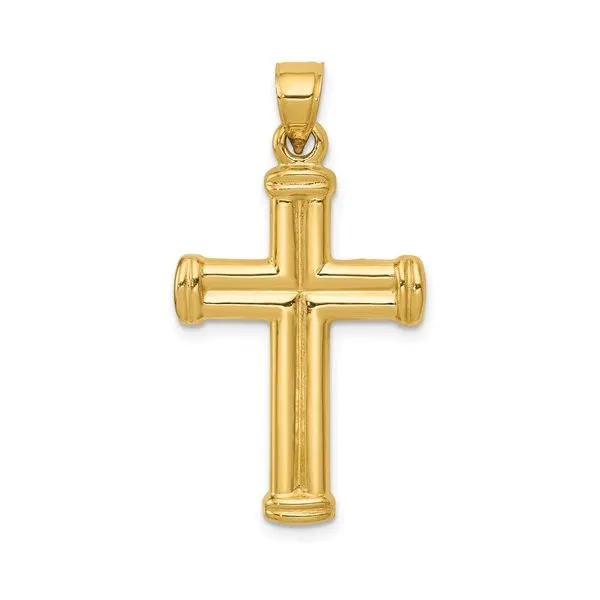 14Kt Yellow Gold Hollow Cross Pendant Blocher Jewelers Ellwood City, PA