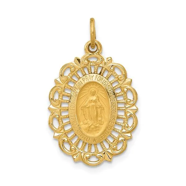 14K Miraculous Medal Charm Blocher Jewelers Ellwood City, PA