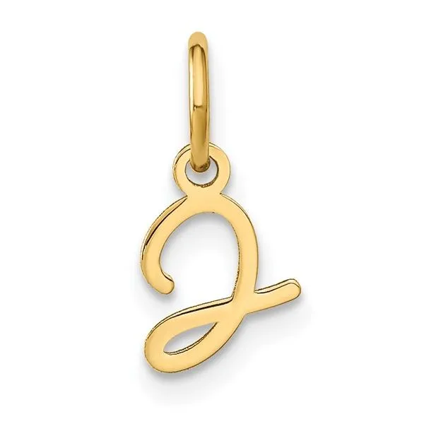 10K YG Upper-case Script Initial Charms - J,  0.5