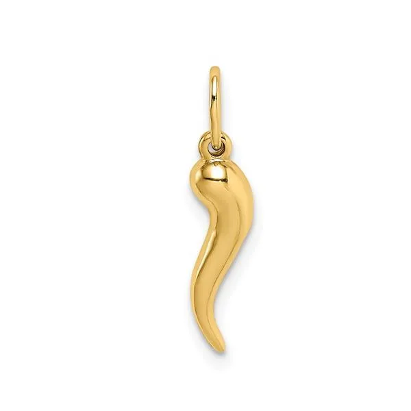 14k Hollow Italian Horn Pendant Blocher Jewelers Ellwood City, PA