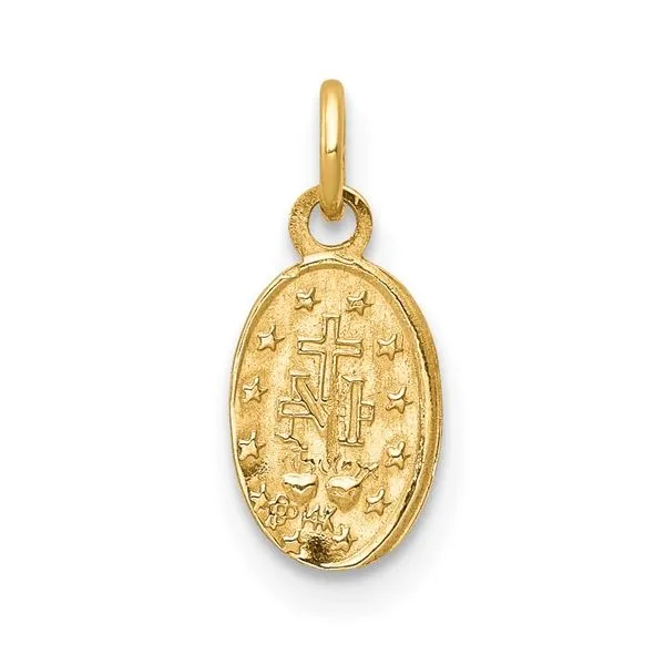 14K Miraculous Medal Charm, 14mm x 7mm Image 2 Blocher Jewelers Ellwood City, PA