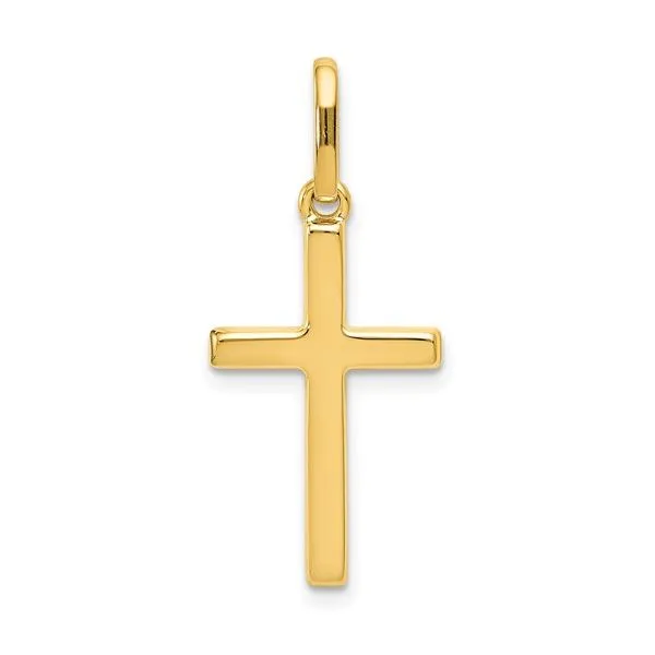 14k YG Hollow Cross Pendant Blocher Jewelers Ellwood City, PA