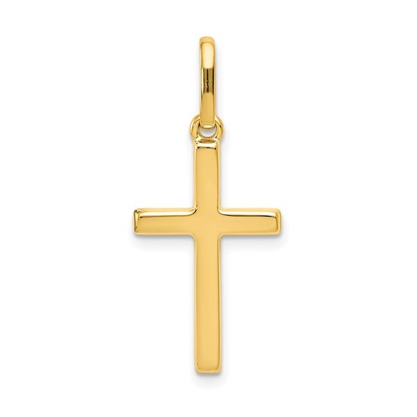 14k YG Hollow Cross Pendant Blocher Jewelers Ellwood City, PA