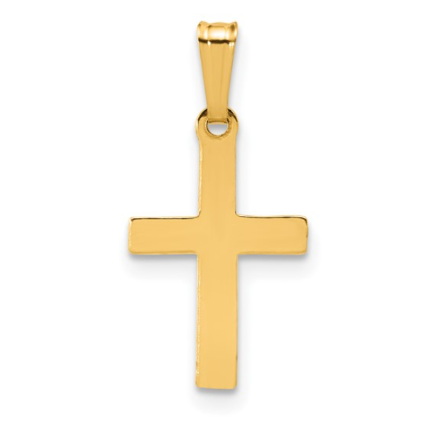 14K Gold Filled 10 x 16mm Flat Cross Pendant 1/20 Blocher Jewelers Ellwood City, PA