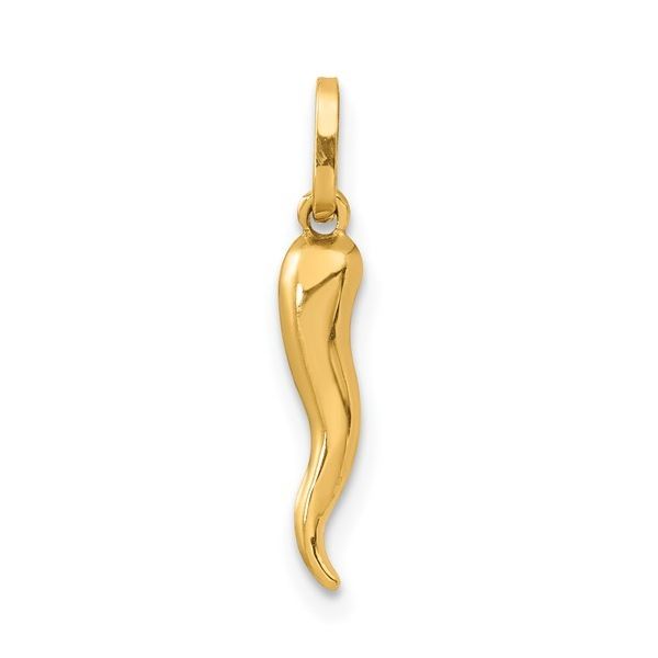 14K YG 3D Italian Horn Charm 3 x 20mm Blocher Jewelers Ellwood City, PA