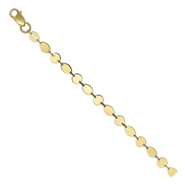 14K Yellow Gold Disk And Oval Stations Bracelet Blocher Jewelers Ellwood City, PA