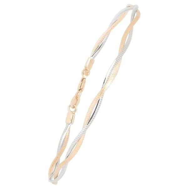 14 Kt Two Tone Twist Bracelet 7.5 Inches In Length Image 3 Blocher Jewelers Ellwood City, PA