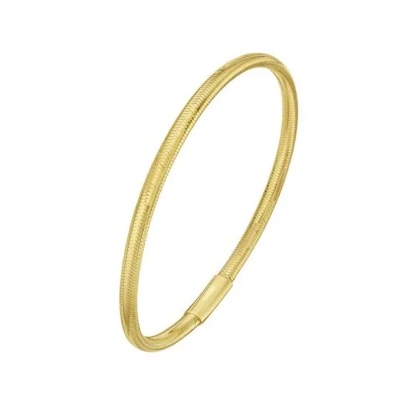 14kt Yellow Gold Polished Stretchable Mesh Bangle Blocher Jewelers Ellwood City, PA