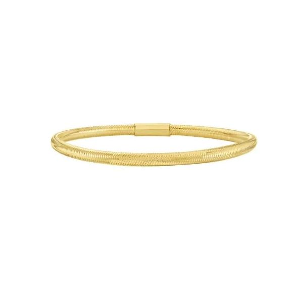14kt Yellow Gold Polished Stretchable Mesh Bangle Image 2 Blocher Jewelers Ellwood City, PA