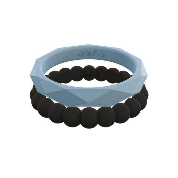 Blue and Black Silicone Ring Set Blocher Jewelers Ellwood City, PA