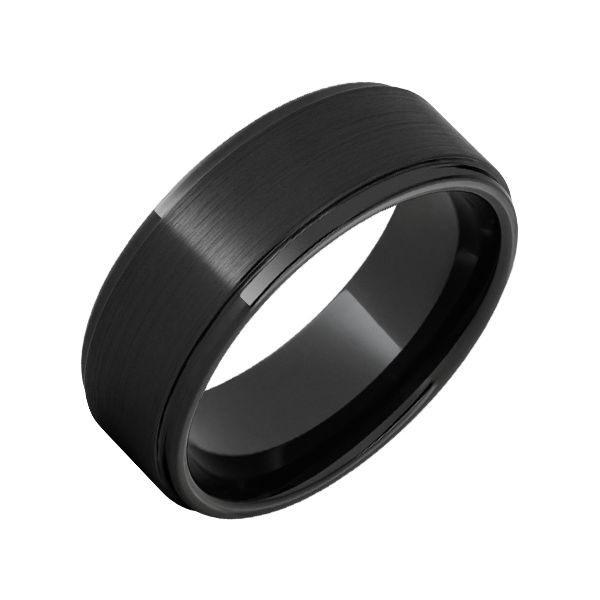 Black Diamond Ceramic Band with Satin Rogue Finish Blocher Jewelers Ellwood City, PA