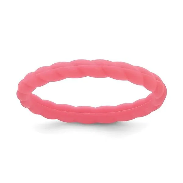 Silicone Watermelon Pink Braided Band Blocher Jewelers Ellwood City, PA