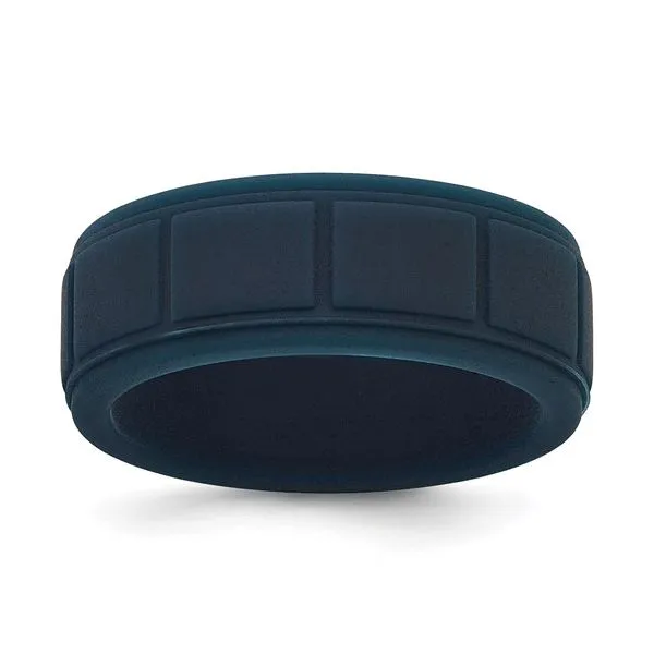 Silicone Dark Blue 8mm Grid Pattern Band Blocher Jewelers Ellwood City, PA