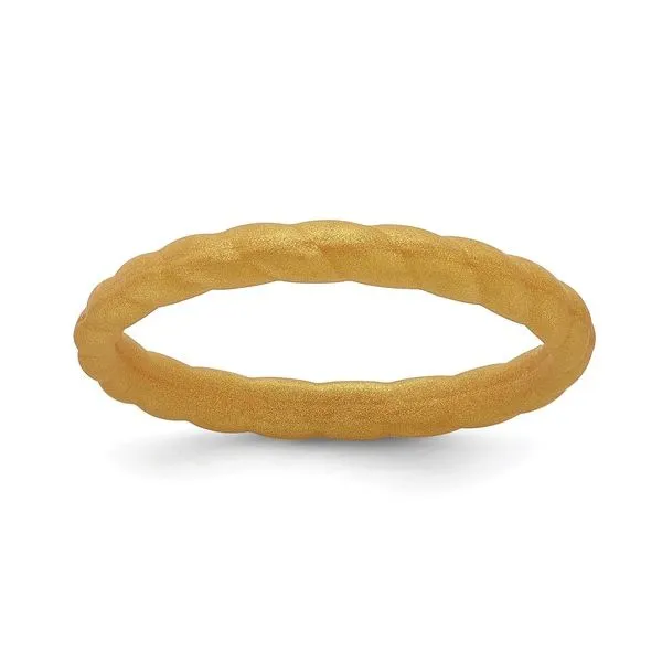 Silicone Metallic Gold 3mm Braided Band Size 7 Blocher Jewelers Ellwood City, PA