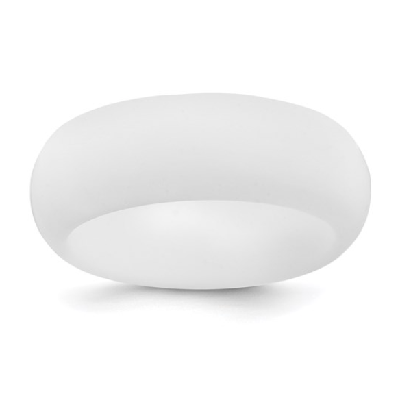 Silicone White 8mm Domed Band Size 7 Blocher Jewelers Ellwood City, PA