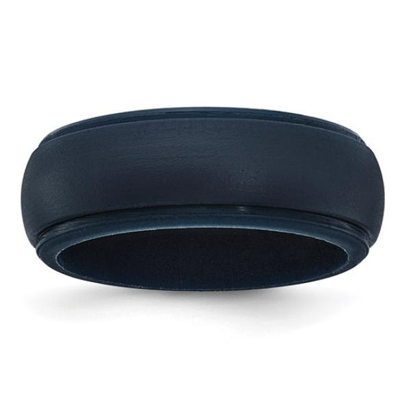 Silicone Navy Blue 8mm Ridged Edge Band Size 9 Blocher Jewelers Ellwood City, PA