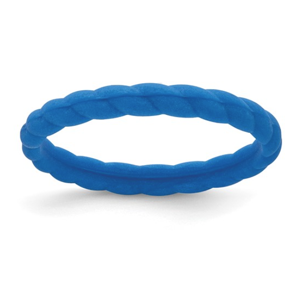 Silicone Blue 3mm Braided Band Size 7 Blocher Jewelers Ellwood City, PA