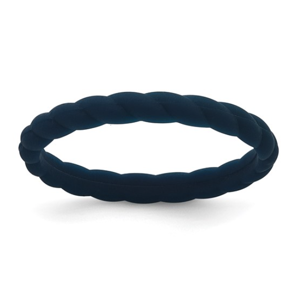 Silicone Midnight Blue 3mm Braided Band Size 7 Blocher Jewelers Ellwood City, PA