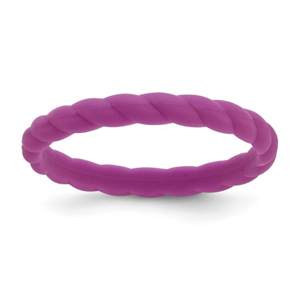 Silicone Dark Purple 3mm Braided Band Size 7 Blocher Jewelers Ellwood City, PA