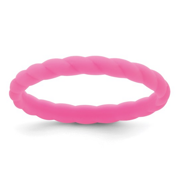 Silicone Fuchsia 3mm Braided Band Size 7 Blocher Jewelers Ellwood City, PA