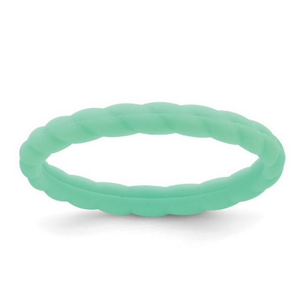 Silicone Mint Green 3mm Braided Band Size 6 Blocher Jewelers Ellwood City, PA