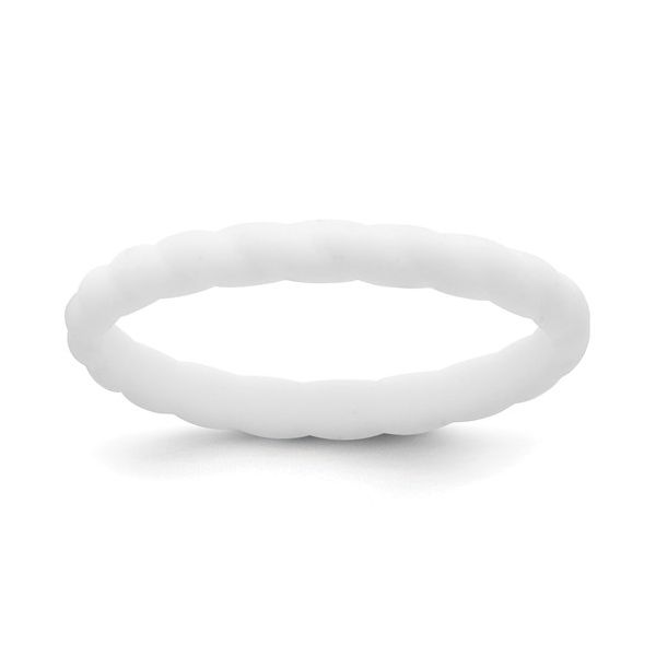 Silicone White 3mm Braided Band Size 6 Blocher Jewelers Ellwood City, PA