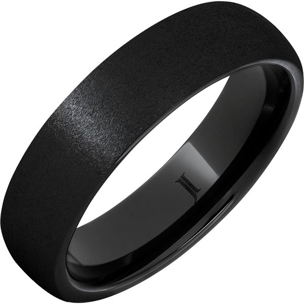 Black Diamond Ceramic Ring, Domed Shape, Stone Finish, 6mm, Size 8.5 Blocher Jewelers Ellwood City, PA